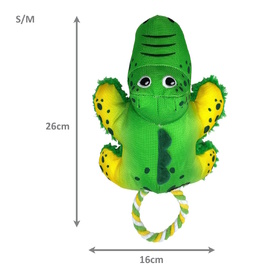 KONG Cozie Tuggz Rope Sqeueaker Dog Toy - Alligator Bulk Pack of 3 image 2