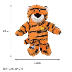 3 x KONG Wild Knots Tiger Tug & Snuggle Plush Dog Toy image 2
