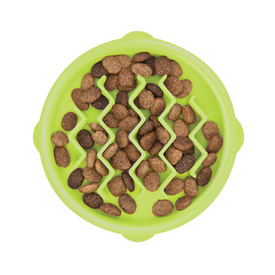 Petstages Cat Fun Feeder Green Wave Slow Food Bowl for Cats - Green image 2
