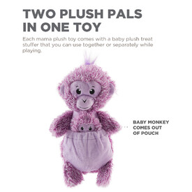 Charming Pet Pouch Pals Plush Dog Toy - Monkey with Baby in Pouch image 2