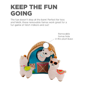 Outward Hound Hide-A-Llama Plush Dog Puzzle with 3 Squeaker Toys  image 2