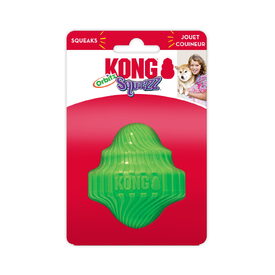 KONG Squeezz Orbitz Spin Top Squeaker Dog Toy - Random Colour - S/M image 2
