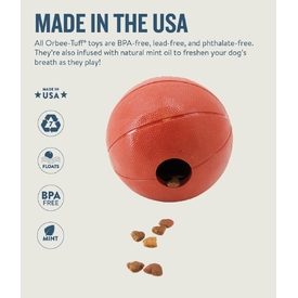 Planet Dog Durable Treat Dispensing & Fetch Dog Toy - Basketball  image 2