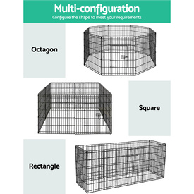 8 Panel Pet Dog Budget Playpen Puppy Exercise Cage Enclosure Play Pen Fence - Size 30 image 2