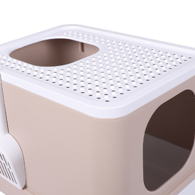 PaWz Cat Litter Box Fully Enclosed Kitty Toilet Trapping Odour Control Basin - Coffee image 2