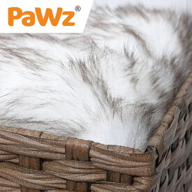Rattan Cat and Small Dog Enclosed Pet Bed Puppy House with Soft Cushion image 2
