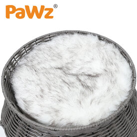 Rattan Cat and Small Dog Enclosed Pet Bed Puppy House with Soft Cushion image 2