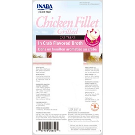 Inaba Cat Grilled Chicken Fillet in Crab Flavoured Broth Meal Topper Treat - 6-Pack image 2
