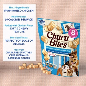 Inaba Dog Churu Bites Treats Chicken Wraps with Creamy Cheese Filling 48 x 12g Tubes image 2