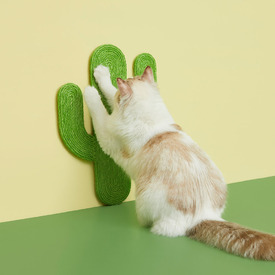 Vetreska Natural Jute Oasis Floor or Wall Cat Scratching Pad - Cactus image 2