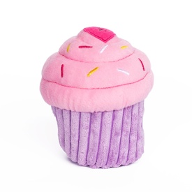 Zippy Paws Plush Squeaker Dog Toy - Cupcake in Blue or Pink image 2