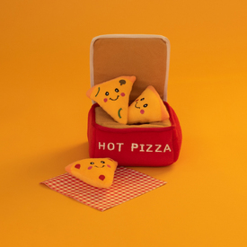 Zippy Paws Burrow Interactive Dog Toy - Pizza Box with 3 Squeaker Toys image 2