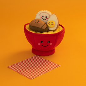 Zippy Paws Burrow Interactive Dog Toy - Ramen Bowl with 3 Squeaker Toys image 2