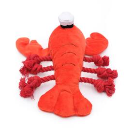 Zippy Paws Playful Pal Plush Squeaker Rope Dog Toy - Luca the Lobster  image 2