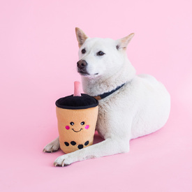 Zippy Paws NomNomz Squeaker Dog Toy - Boba Milk Tea image 2