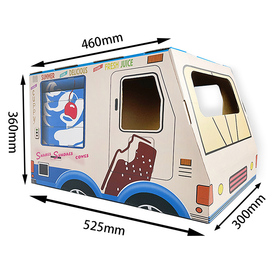 Zodiac Cardboard Cat Scratcher & Lounger - Blue Ice Cream Van image 2