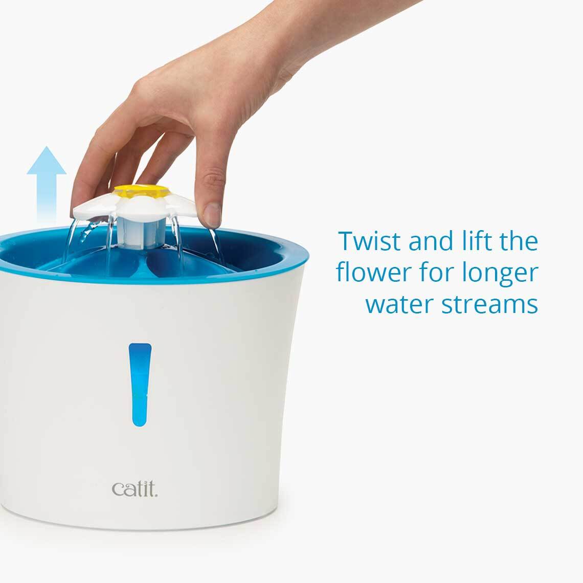 Catit 2.0 Blue LED Flower Water Fountain with Nightlight for Cats & Dogs - 3 litres image 3