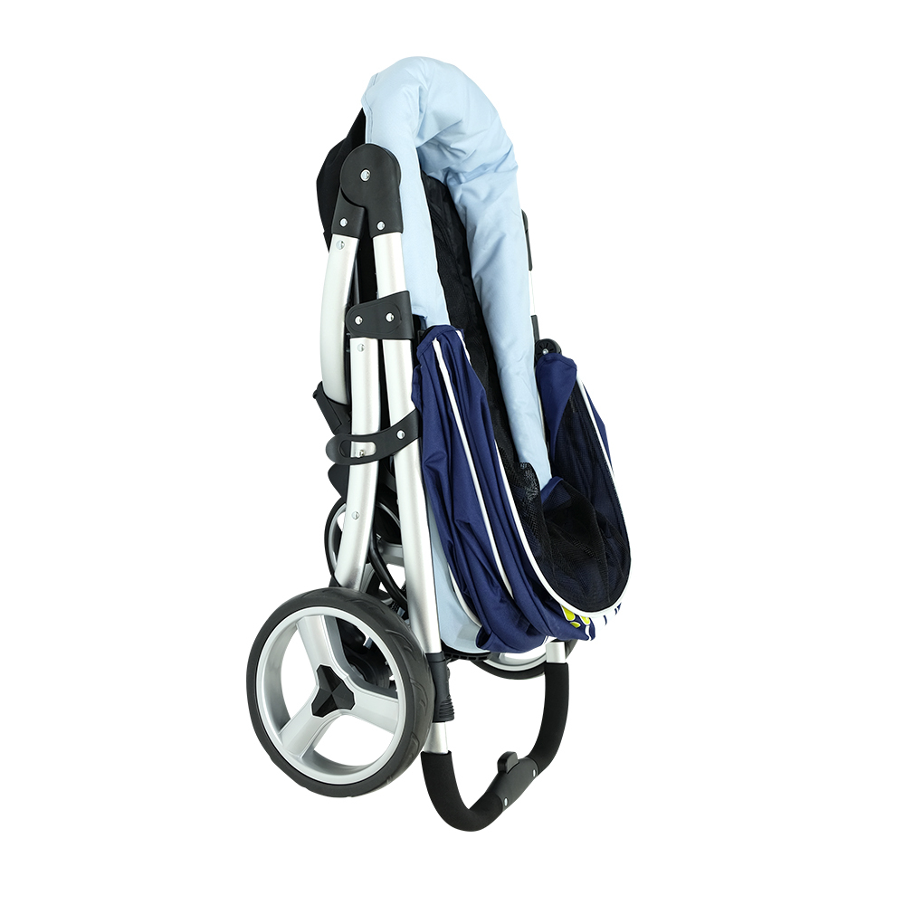 Ibiyaya Collapsible Elegant Retro I Pet Stroller for Cats & Dogs up to 35kg - Navy Blue image 3