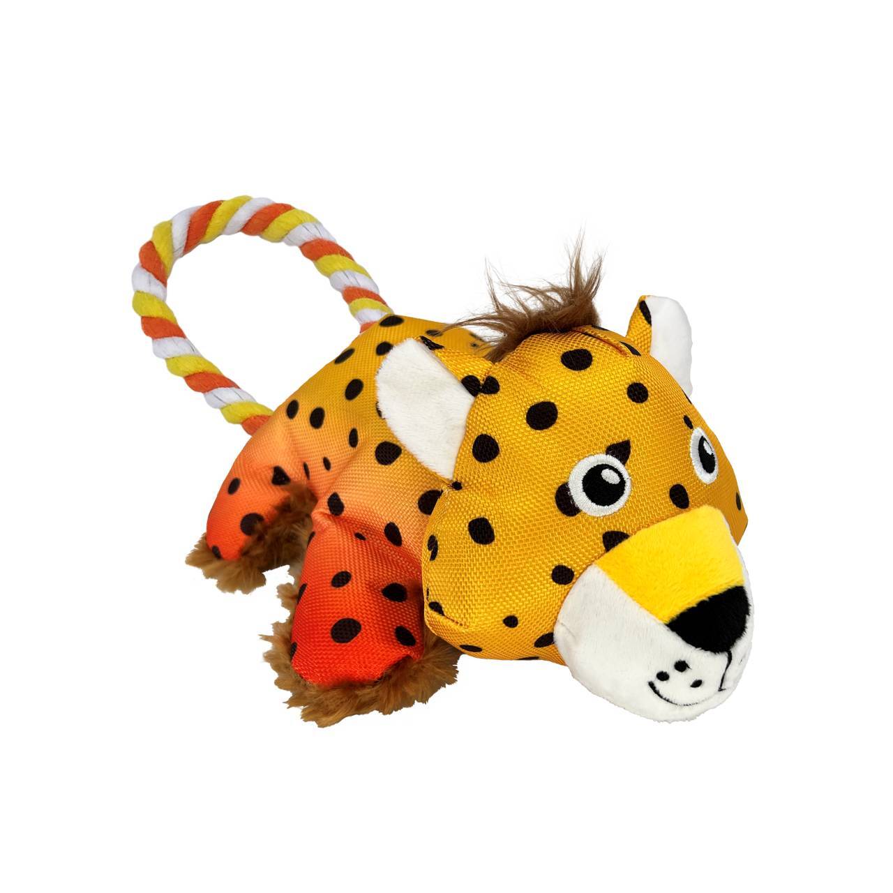 KONG Cozie Tuggz Rope Sqeueaker Dog Toy - Cheetah Bulk Pack of 3 or 4 image 3