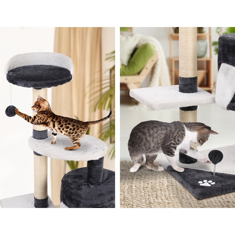 Cat Tree 112cm Trees Scratching Post Scratcher Tower Condo House Furniture Wood image 3