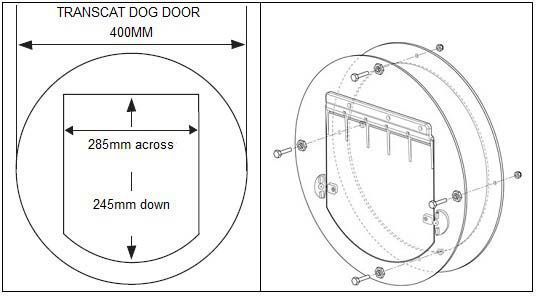 Transcat Pet Door for Cats & Dogs - Large Door for Glass image 3