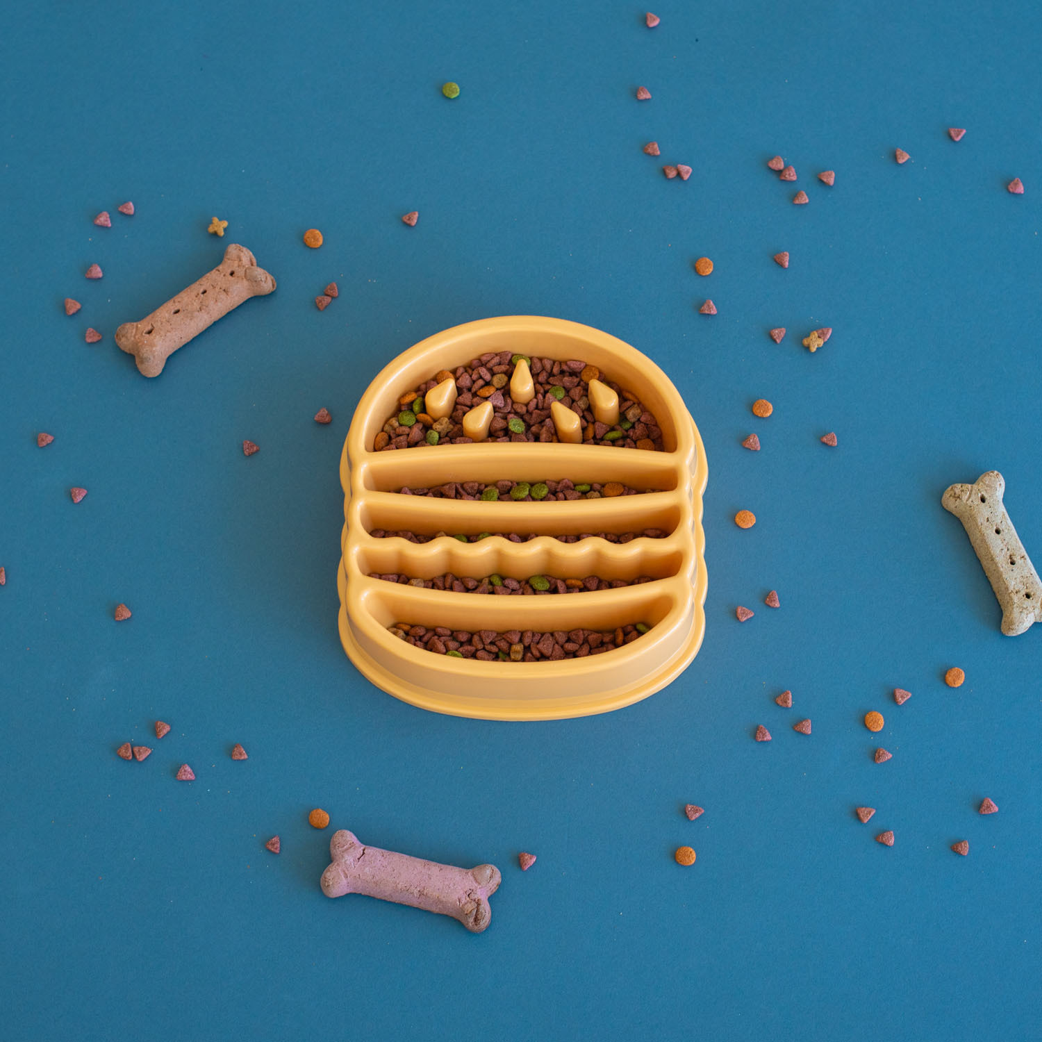 Zippy Paws Happy Bowl Interactive Slow Food Dog Bowl - Burger image 3