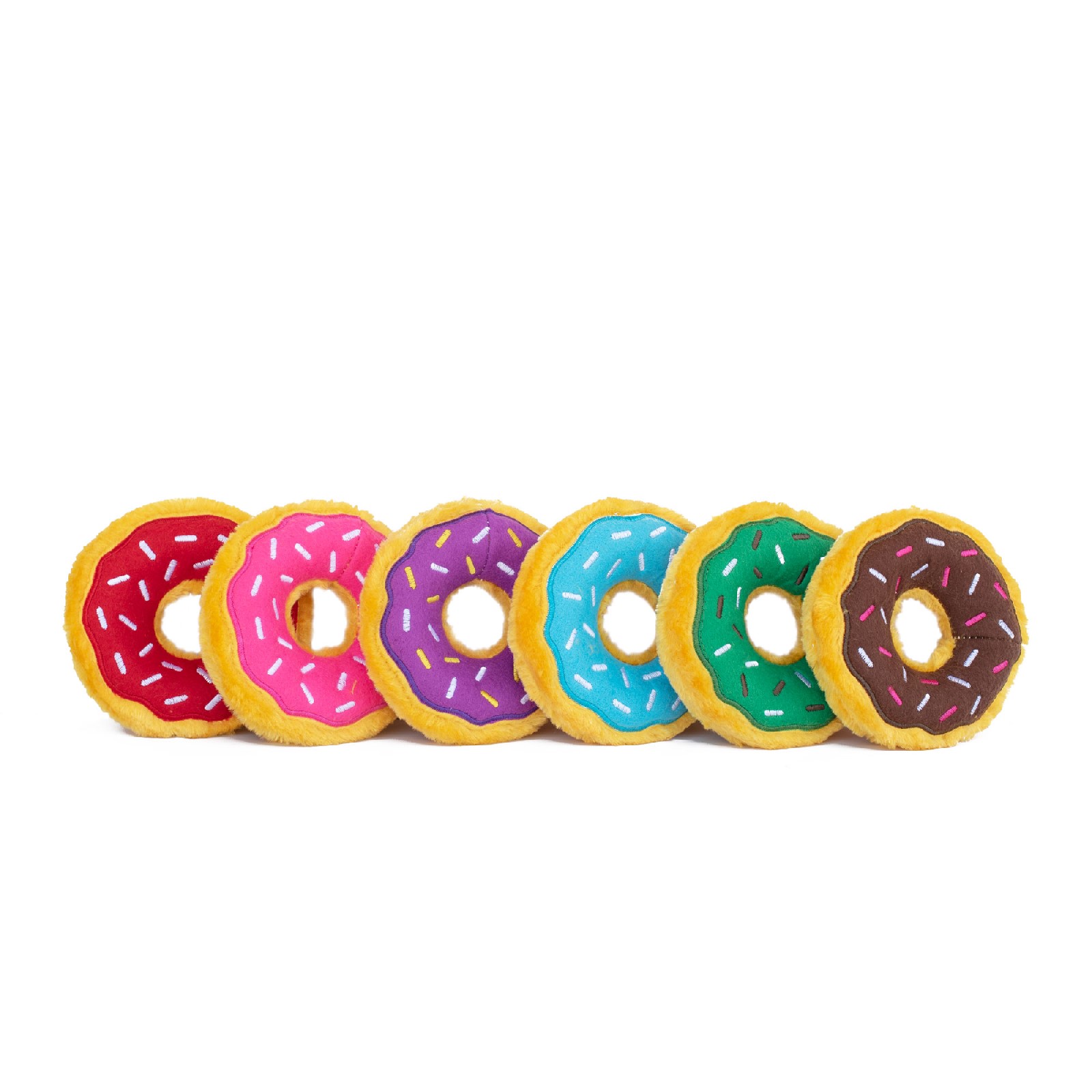 Zippy Paws Miniz Donutz Plush Squeaker Dog Toy - Gift Box with 6 Mini Donuts image 3
