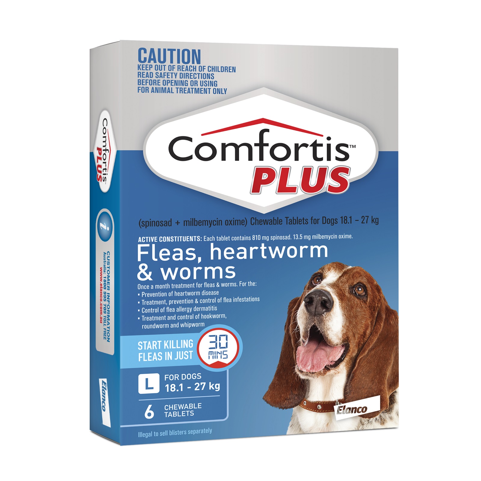 Comfortis PLUS for Dogs Kills Fleas, Worm & Heartworm - 6 Pack image 3