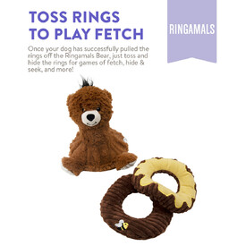 Charming Pet Ringamals Plush Puzzle Dog Toy - Honey Bear image 3