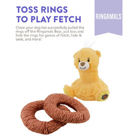 Charming Pet Ringamals Plush Puzzle Dog Toy - Bear image 3