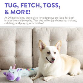 Charming Pet Longidudes Extra Long 75cm Plush Squeaker Dog Toy - Unicorn image 3