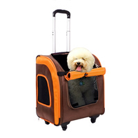 Ibiyaya New Liso Backpack Parallel Transport Pet Trolley- Orange/Brown image 3