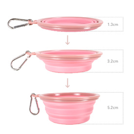 Ibiyaya Quick Bite Collapsible Travel Pet Bowl – Pink/Aubergine image 3