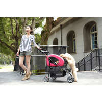 IBIYAYA 5-in-1 Combo EVA pet Carrier & Stroller Backpack - Hot Pink image 3