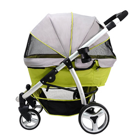 Ibiyaya Collapsible Elegant Retro I Pet Stroller for Cats & Dogs up to 35kg - Green image 3