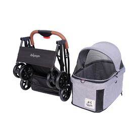 Ibiyaya Travois Tri-fold Pet Travel Stroller System - Nimbus Gray image 3