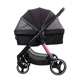 Ibiyaya Retro Luxe Folding Pet Stroller for Pets up to 30kg - Prism Black image 3