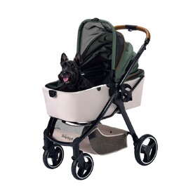 Ibiyaya Retro Luxe Folding Pet Stroller for Pets up to 30kg - Soft Sage  image 3