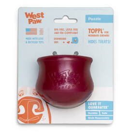 West Paw Toppl Treat Dispensing Wobbling Dog Toy & Food Bowl - Holiday Colours image 3