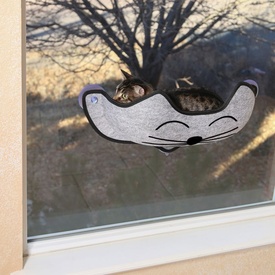 K&H EZ Mount Cat Window Seat Hammock - Grey with Cat's Face - Holds up to 27kg image 3