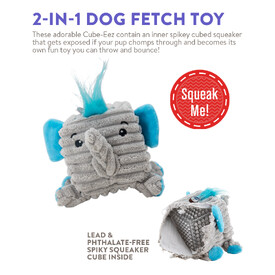Outward Hound Cube-Eez 2-in-1 Squeaker Dog Toy - Elephant image 3