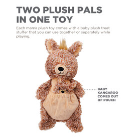 Charming Pet Pouch Pals Plush Dog Toy - Kangaroo with Baby Joey image 3