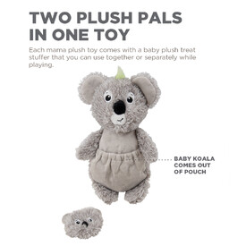 Charming Pet Pouch Pals Plush Dog Toy - Koala with Baby in Pouch image 3
