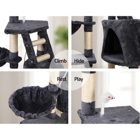 Cat Tree 120cm Trees Scratching Post Scratcher Tower Condo House Furniture Wood Multi Level image 3