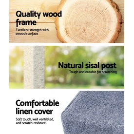 Cat Tree 124cm Trees Scratching Post Scratcher Tower Condo House Furniture Wood Steps image 3