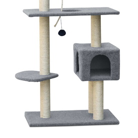 Cat Tree 145cm Scratching Post Scratcher Tower Cat Condo House - Grey image 3