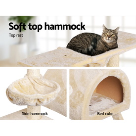 Cat Tree 100cm Scratching Post Scratcher Tower Cat Condo House - Beige image 3