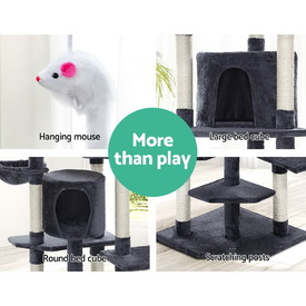 Cat Tree 203cm Trees Scratching Post Scratcher Tower Condo House Furniture Wood image 3