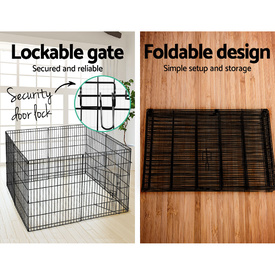 8 Panel Pet Dog Budget Playpen Puppy Exercise Cage Enclosure Play Pen Fence - Size 30 image 3