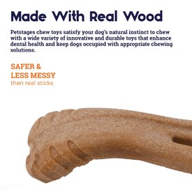 Petstages Dogwood Flip & Chew Real Wood Textured Dog Bone - Medium image 3